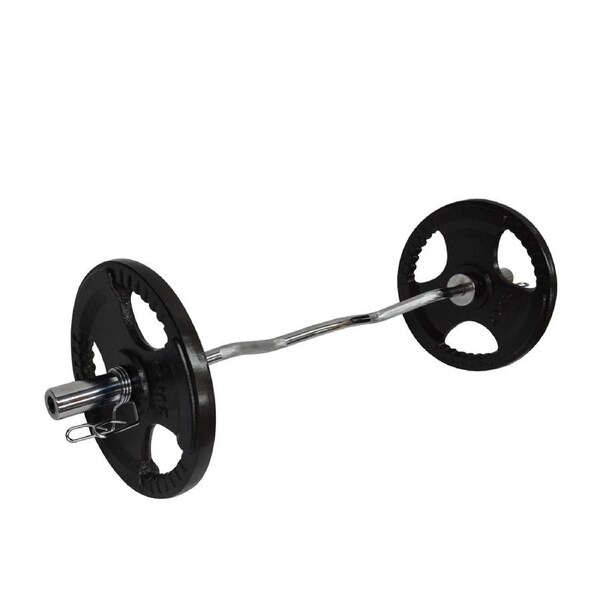 46kg Olympic Barbell Bar Weight Set - 120cm Curl Bar + 40kg Olympic Weight Plate