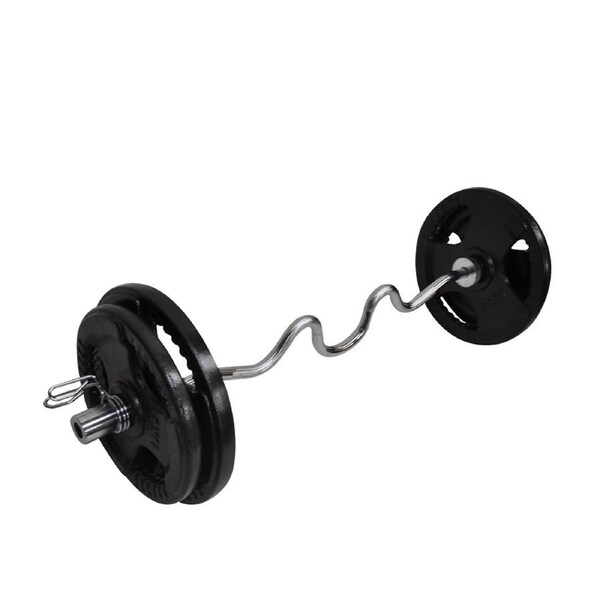 77kg Olympic Barbell Weight Set - 120cm Super Curl Bar + 70kg Weight Plates Home Gym