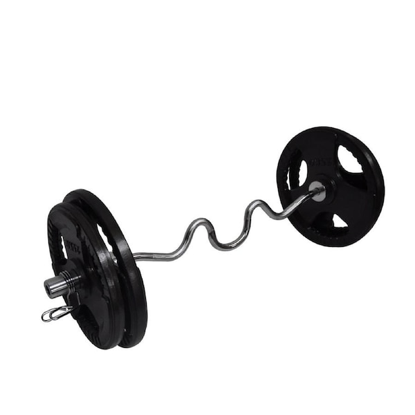 97kg Olympic Barbell Weight Set - 120cm Super Curl Bar + 90kg Weight Plates Home Gym