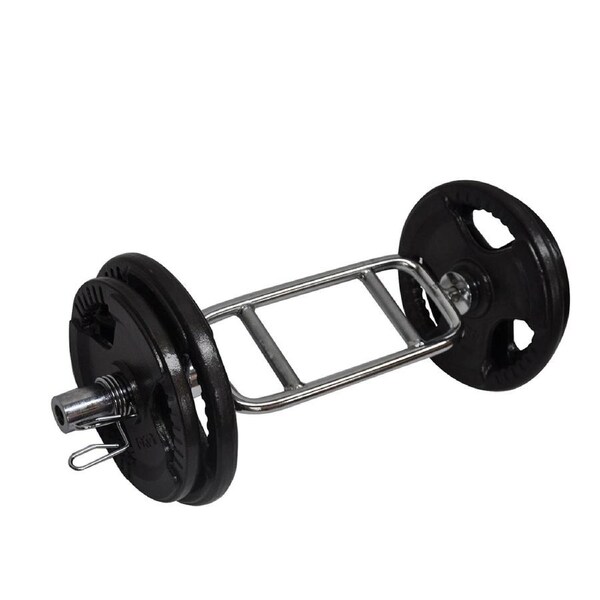 58kg Olympic Barbell Weight Set - Tricep Bar + 50kg Iron Ez Grip Weight Plate