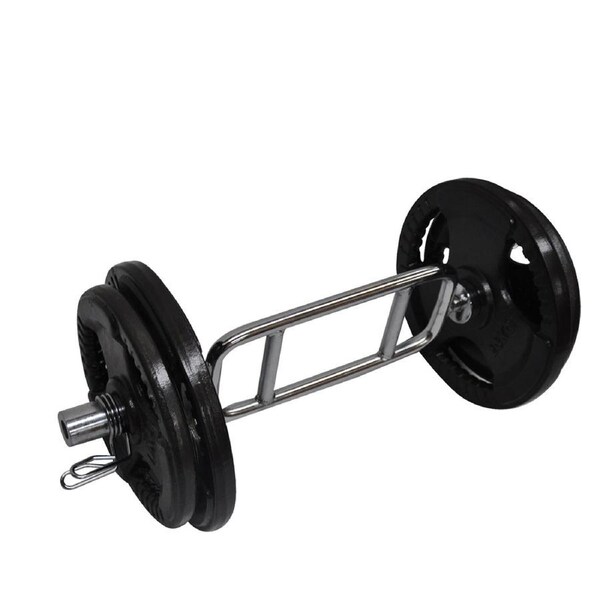 78kg Olympic Barbell Weight Set - Tricep Bar + 70kg Iron Ez Grip Weight Plate