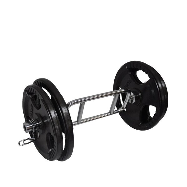 98kg Olympic Barbell Weight Set - Tricep Bar + 90kg Iron Ez Grip Weight Plate