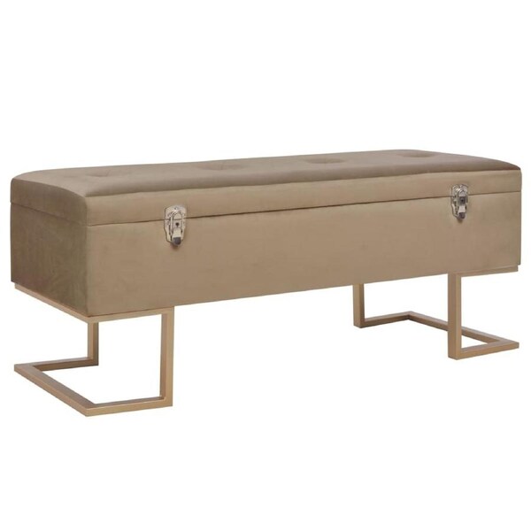 Bench with Storage Compartment 105 cm Beige Velvet vidaXL