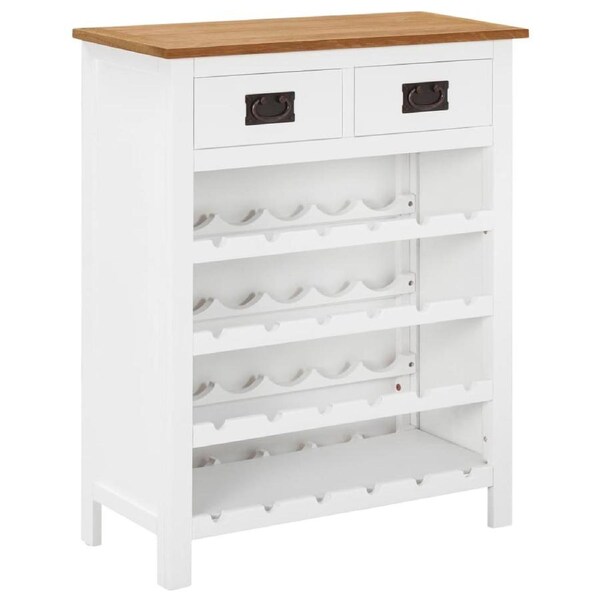 Wine Cabinet 72x32x90 cm Solid Oak Wood vidaXL