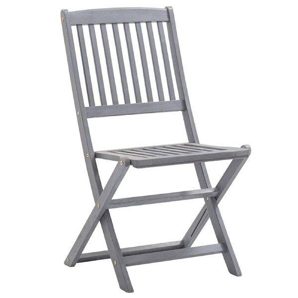 Folding Outdoor Chairs 4 pcs Solid Acacia Wood vidaXL