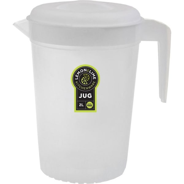 Lemon & Lime 2L 21cm BPA Free Plastic Cold/Drinks/Juice/Water Fridge Jug w/ Lid