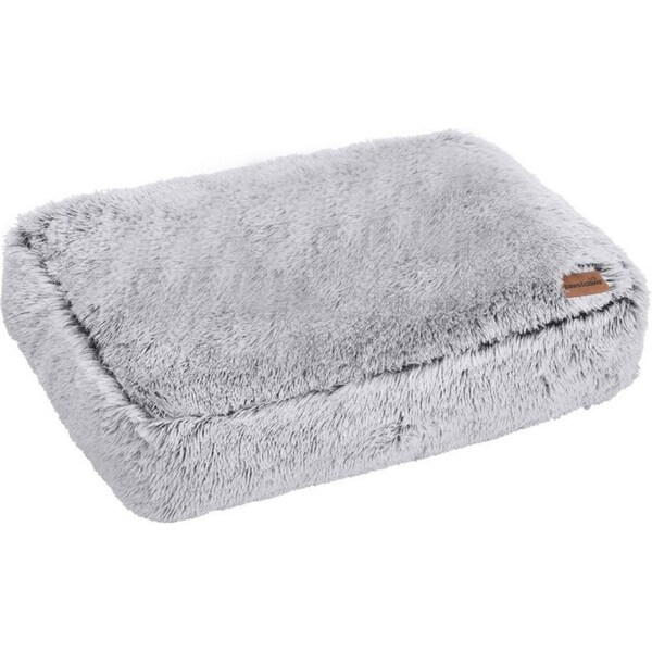 Paws & Claws 80cm x 60cm Large Calming Plush Pet/Dog Washable Bed/Mattress Grey