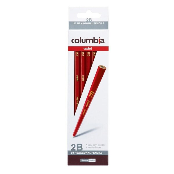 20pc Columbia Kids Cadet Range 2B Drawing/Sketching Hexagonal Pencils