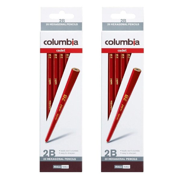 40pc Columbia Cadet Range 2B Drawing/Sketching Hexagonal Pencils