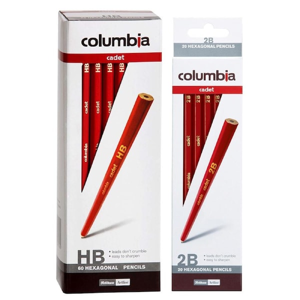 Columbia Cadet Range 20pc 2B Pencils & 60pc HB Sketching Pencils Set Combo