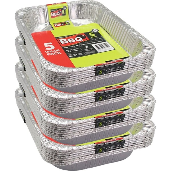 20pc Lemon & Lime 45.5cm Disposable Aluminium Foil BBQ/Oven Roasting/Baking Tray