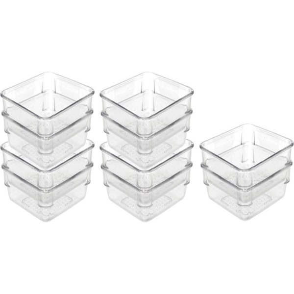 10pc Boxsweden 8cm Crystal Mini Plastic Storage Tray Home Kitchen Organiser