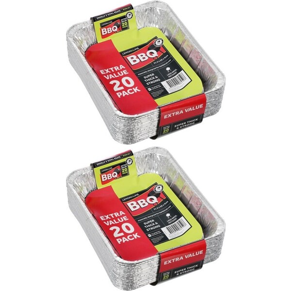 40pc Lemon & Lime 31.5cm Disposable Aluminium Foil BBQ/Oven Roasting/Baking Tray