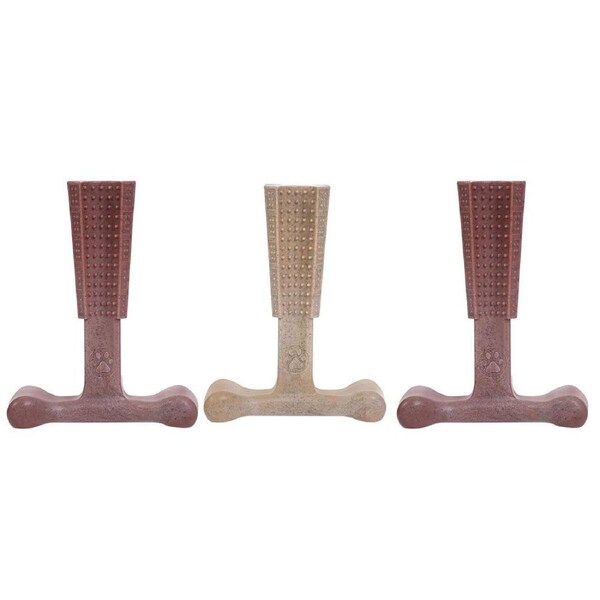 3x BooBone 18.5cm T-Bone Healthy Bamboo Fibre Large Chew/Treats Assorted Flavour