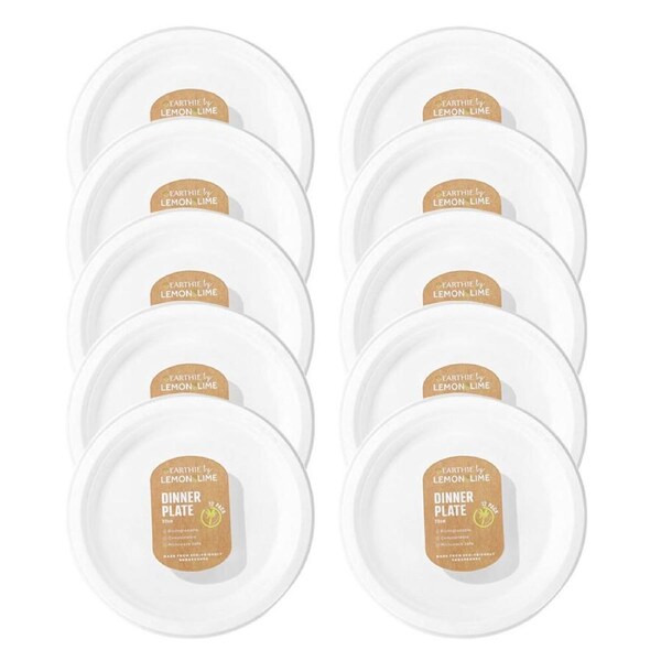 120pc Lemon & Lime Eco/Biodegradable/Compostable Disposable 23cm Dinner Plate WH