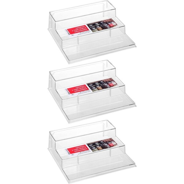 3x Boxsweden Crystal 3 Tier Shelf Home/Kitchen/Pantry Organiser Spice Rack
