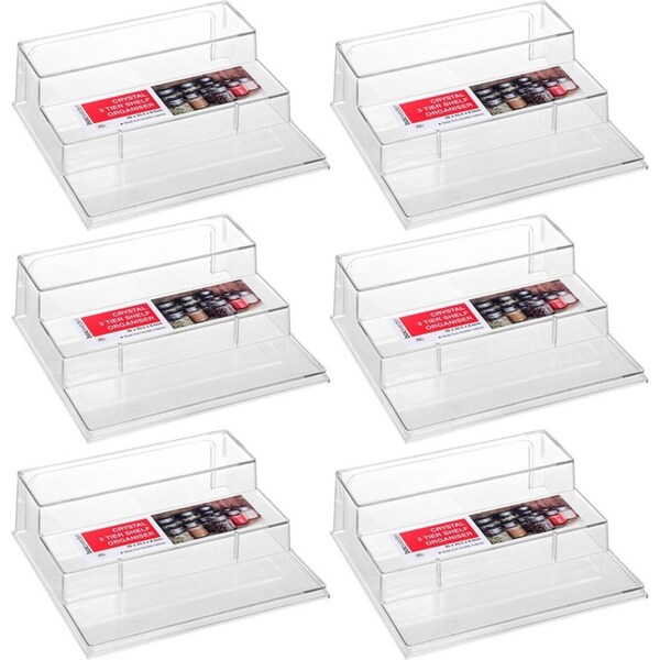 6x Boxsweden Crystal 3 Tier Shelf Home/Kitchen/Pantry Organiser Spice Rack