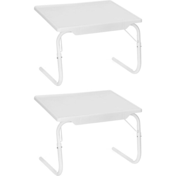 2PK Boxsweden Bed Mate 52cm Handy Portable/Foldable Laptop Desk/Table Home White