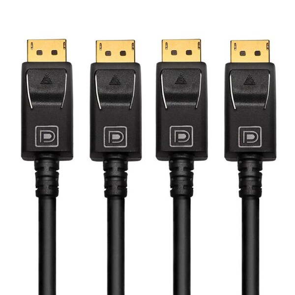 2PK Cruxtec 5m Male to M DisplayPort 1.2 4K HD Display Port Cable Connector BLK