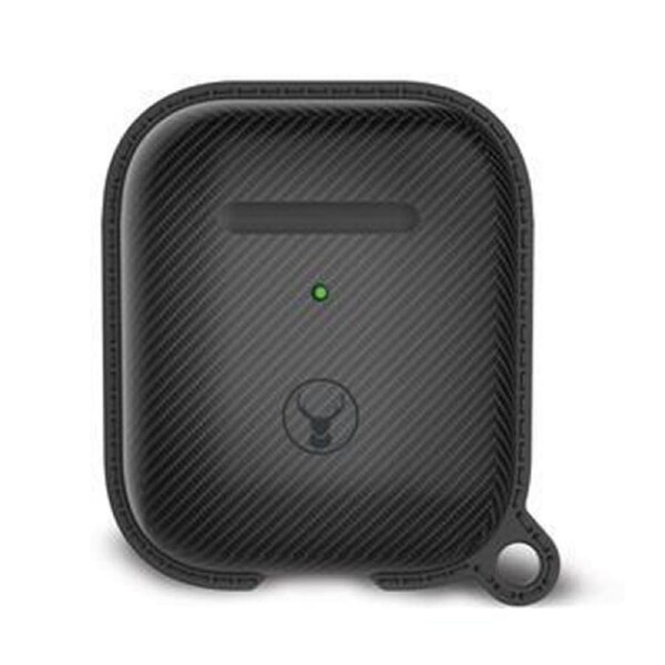 Bon.Elk Carbon Case for Apple AirPods LED/TPU Bumper Drop Proof Cover Black