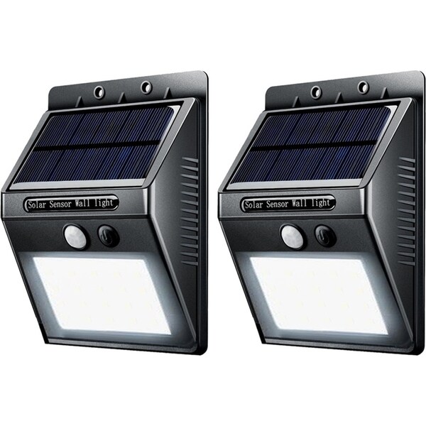 2x Sansai Wall Motion Sensor Solar Rechargeable LED Indoor/Outdoor/Garden Lights