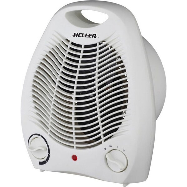 Heller 2000W Upright Electric Fan Heater Room/Floor Adjustable Thermostat White
