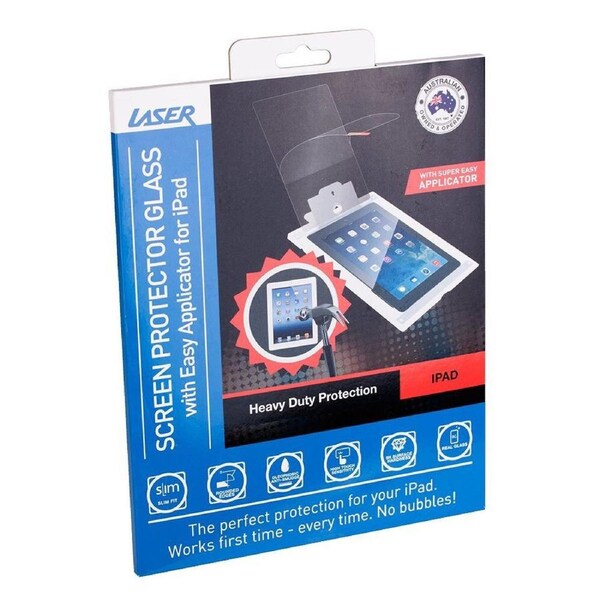 Laser Screen Protector Scratch Resist Tempered Glass for Apple iPad 1/2/3 Clear