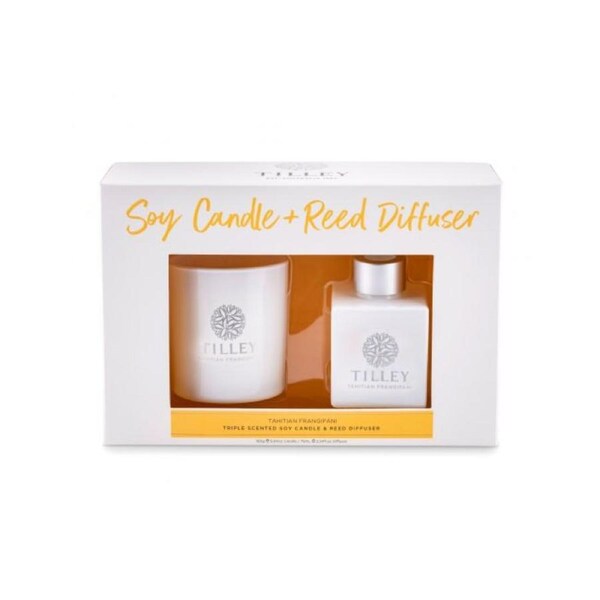Tilley Classic White - Gift Set Diff & Candle - Tahitian Frangipani