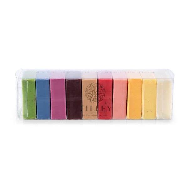 Tilley Classic White - Rainbow Soap Set - Vivid Rainbow Soaps 10pk