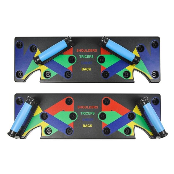 9 in 1 Push Up Board Yoga Bands Fitness Workout Train Gym Exercise Pushup Stand