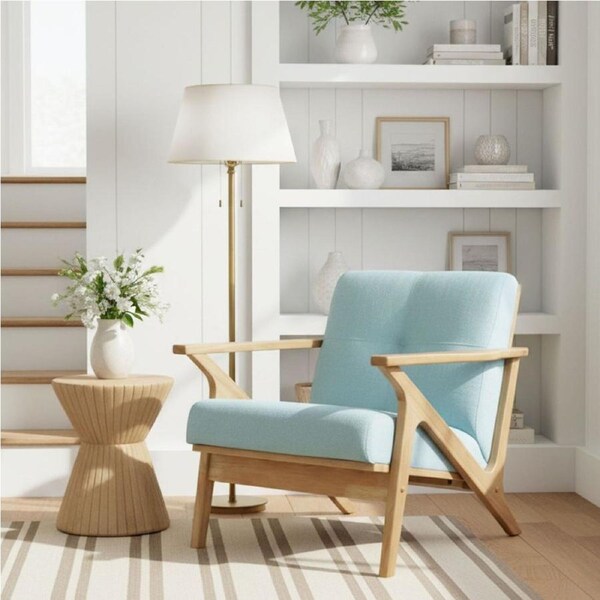 Bismark Mint And Oak Arm Chair