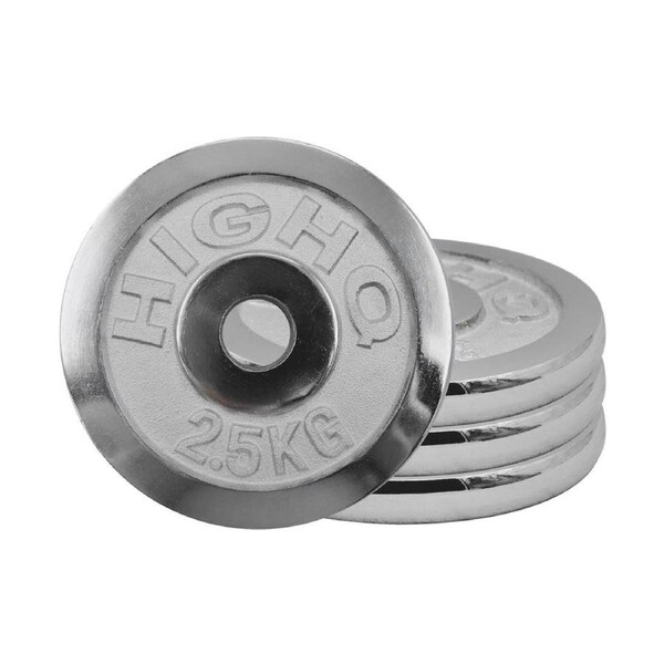 2.5kg x 4 Chrome Cast Iron Weight Plate - 29.5mm Hole Weight Plates Home Gym