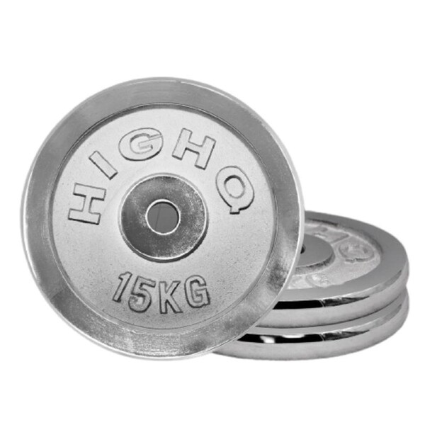 15kg x 2 Silver Cast Iron Weight Plate - 29.5mm Hole Weight Plates Home Gym