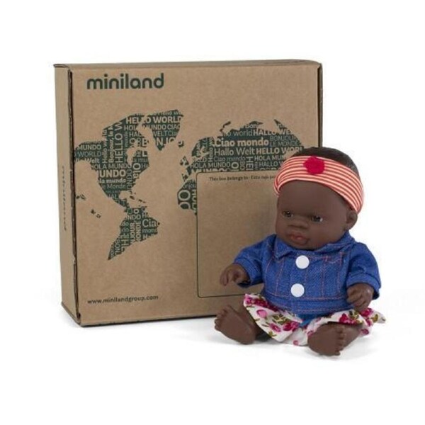 Miniland Doll 21cm African Girl and Outfit Boxed Set 31144