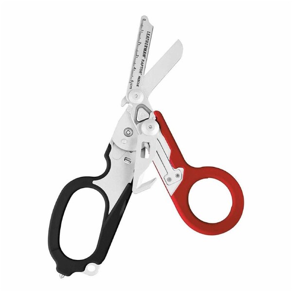 Leatherman Raptor Rescue Emergency Response Folding Shears + Utility Holster - Red / Black