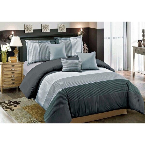 Chimes Queen Size Quilt/Doona/Duvet Cover Set Grey