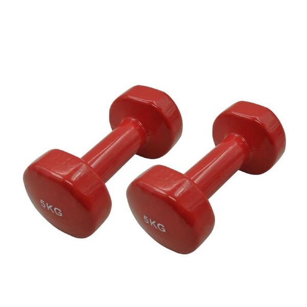 5kg x 2 Vinyl PVC Dumbbell Hand Weight - PVC Rubber Coated - Total 10kg