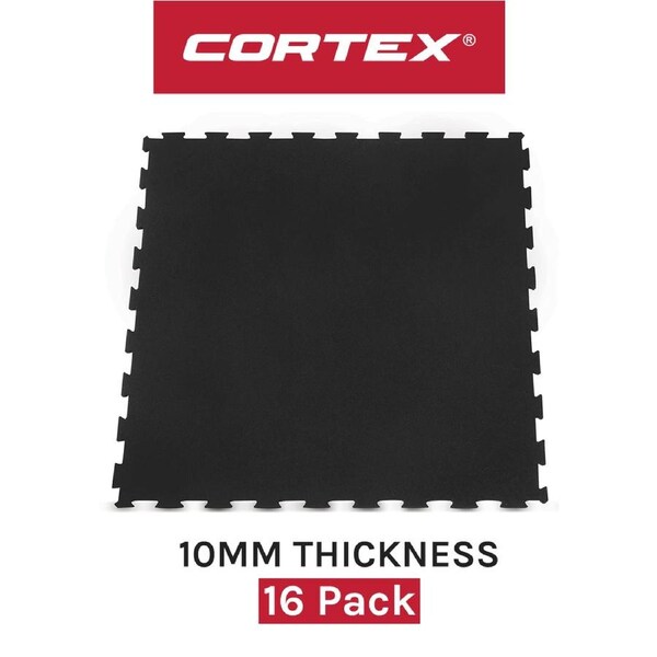 CORTEX Interlocking Rubber Gym Floor Mat 10mm Set of 16