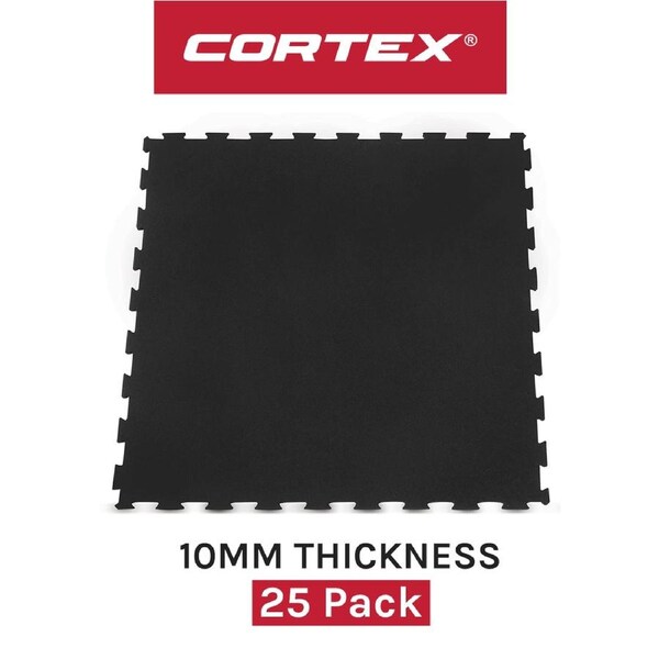 CORTEX Interlocking Rubber Gym Floor Mat 10mm Set of 25
