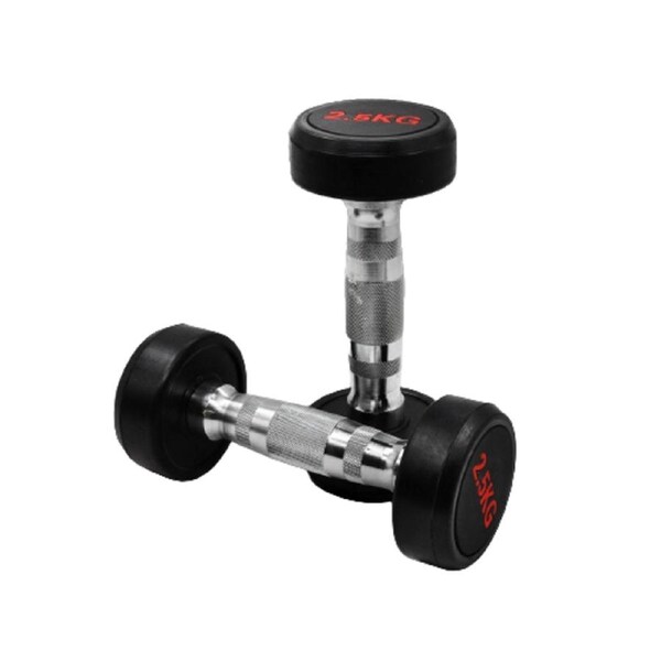 2.5kg X 2 - Rubber Coated Dumbbell Hand Weight - Rubber Dumbbell