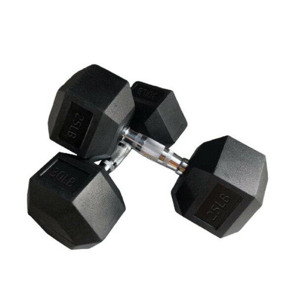 5lbs x 2 Hex Rubber Coat Iron Dumbell Strength Weight Training Commercial Grade