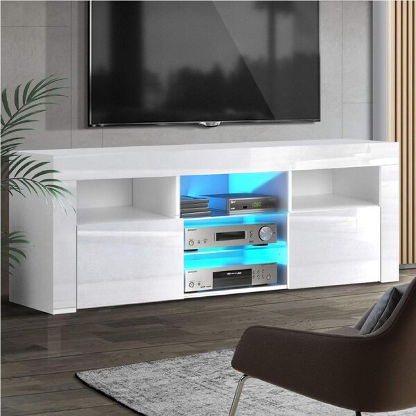 160cm Artiss TV Unit Entertainment TV Cabinet LED White Bobi