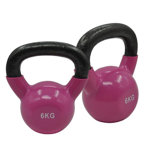 6KG x 2 VINYL IRON RUSSIAN STYLE KETTLEBELL - Home Strength Training