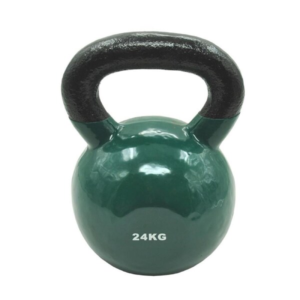 24kg Cast Iron Vinyl Kettlebell Weight - Home Gym Cross Fit Strength Training