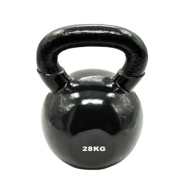 28kg Cast Iron Vinyl Kettlebell Weight - Home Gym Cross Fit Strength Training