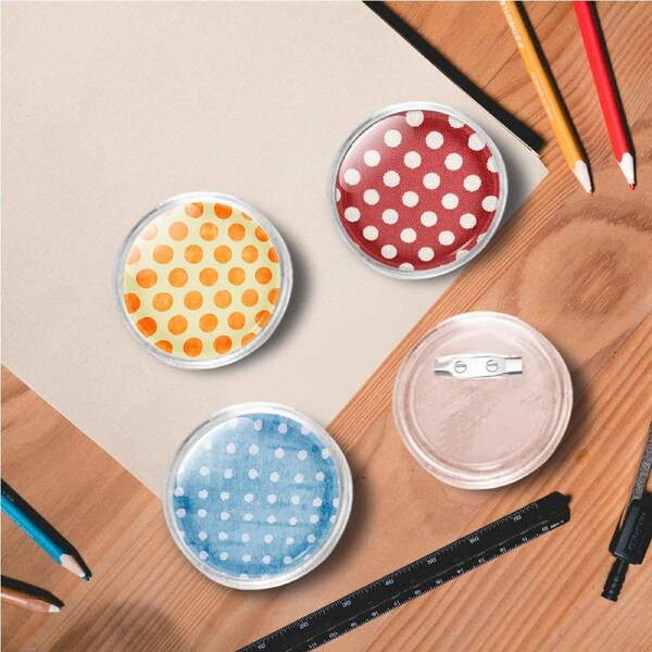 Button Badges Kit with Pins 100 Sets Acrylic 44 mm vidaXL