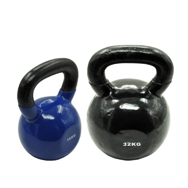 16kg + 32kg -Total 48kg Iron Vinyl Kettlebell Weight Cross Fit Strength Training