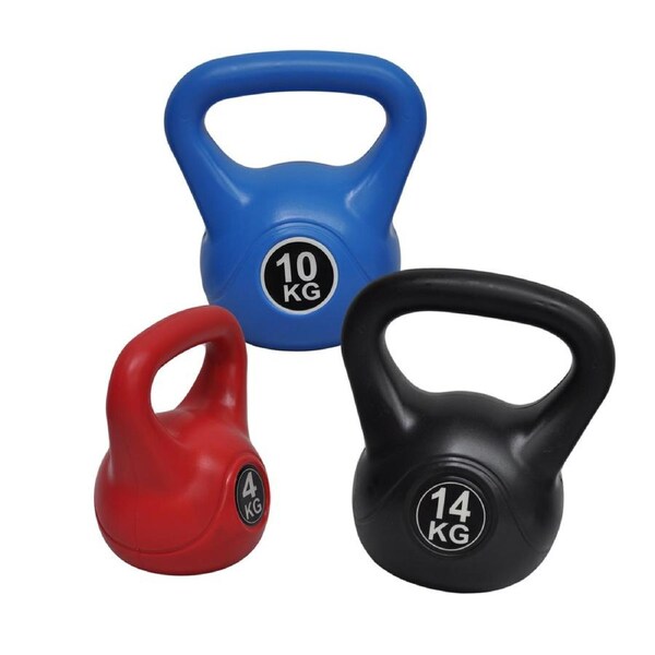 4 + 10 + 14 kg - Total 28kg Kettlebell Weight - Home Gym Training Kettle Bell