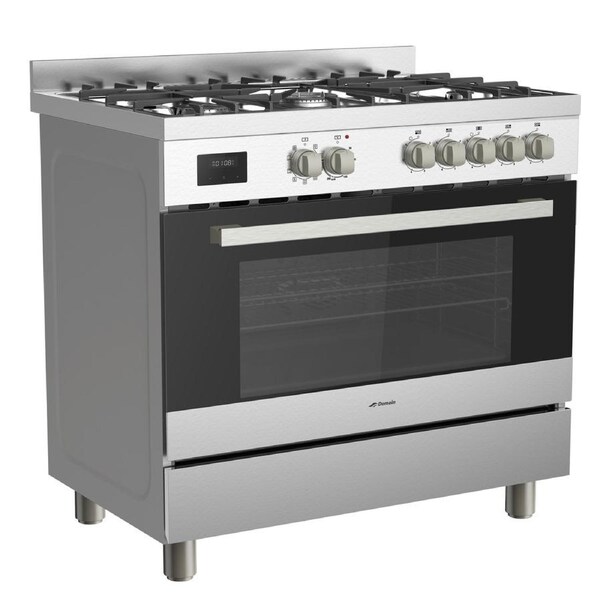 Domain Stainless Steel Fascia 9 Function Oven Dual Fuel Freestanding Cooker - 900mm
