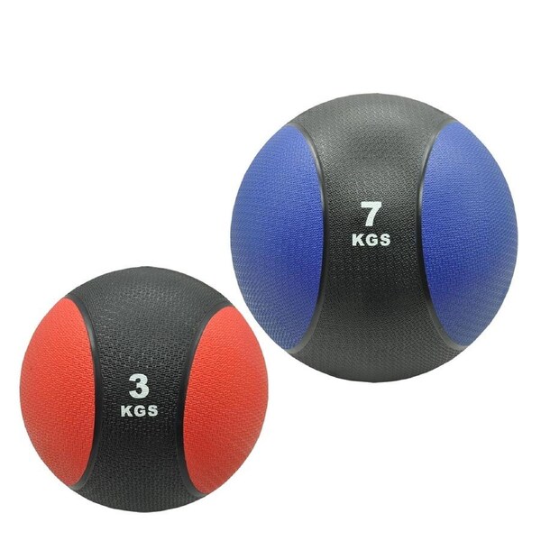 3kg + 7kg Commercial Rubber Medicine Ball Set / Gym Fitness Fit Exercise Ball